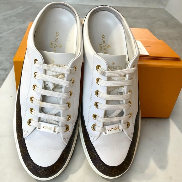 AUTHENTIC Louis Vuitton MONOGRAM Stellar Open Back Slide-On Sneaker w/Box SZ 37! - Picture 2 of 16
